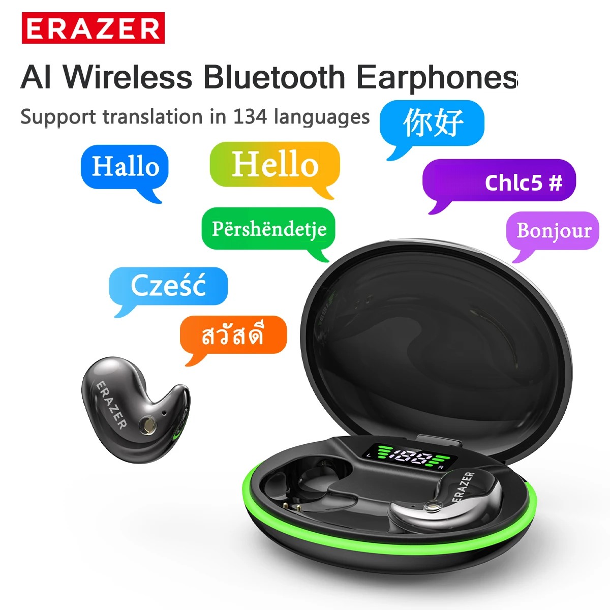Noise Cancelling Headphone - EARZER XF58 インイヤー型Bluetoothヘッドホン マイク付き 翻訳機能搭載イヤホン TWS