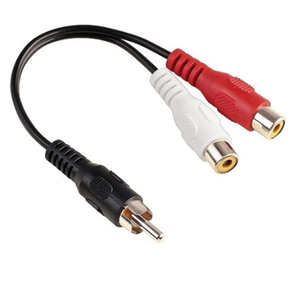Audio Splitter Y - 1 RCA オスモノラル - 2 RCA